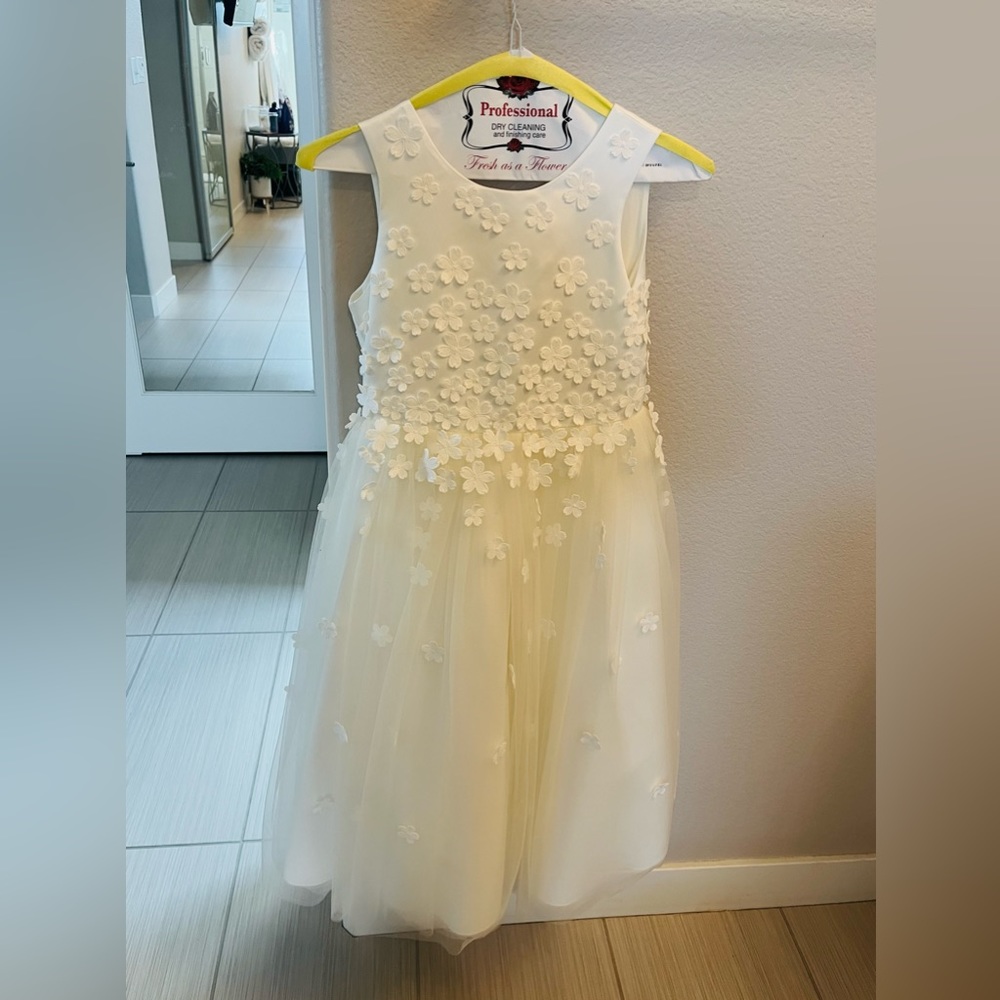 BHLDN Princess Daliana Carrie Floral Appliqué Low-Back Tulle Flower Girl Dress